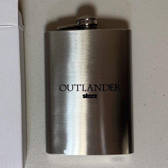 Outlander STARZ Show Promotional Flask Silver Stainless Steel Heughan Sassenach - Picture 1 of 6